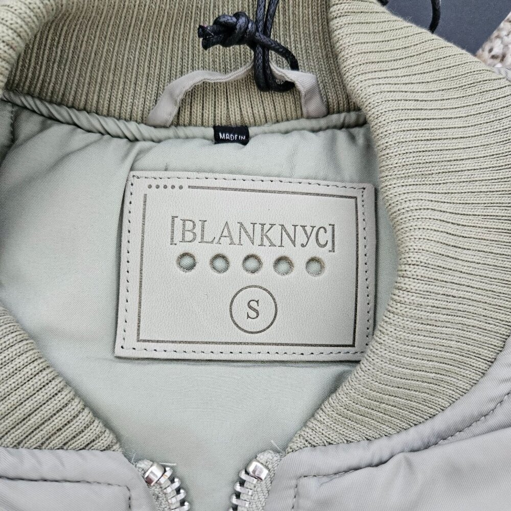 NWT Blank NYC Bomber Style Jacket Coat Pale Green Trendy Sz Small Oversized - Picture 10 of 16